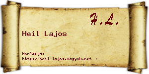 Heil Lajos névjegykártya